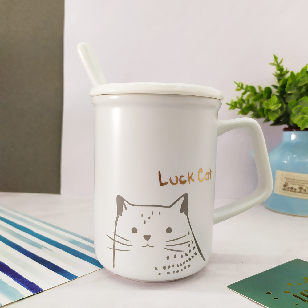 Чашка керамическая Cat Print with Spoon