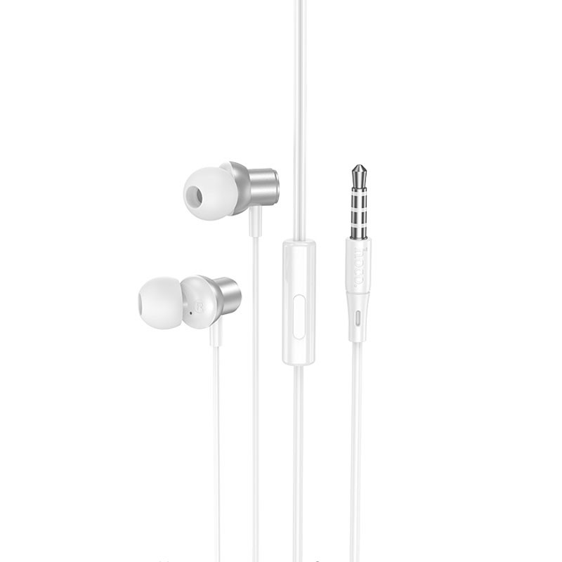 Стерео Наушники Hoco M110 Encourage metal (3.5mm/1.2m) (Silver)