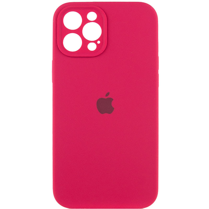 Чохол Silicone Case Full Camera Protective (AA) на Apple iPhone 12 Pro Max (6.7") (Червоний / Rose Red)