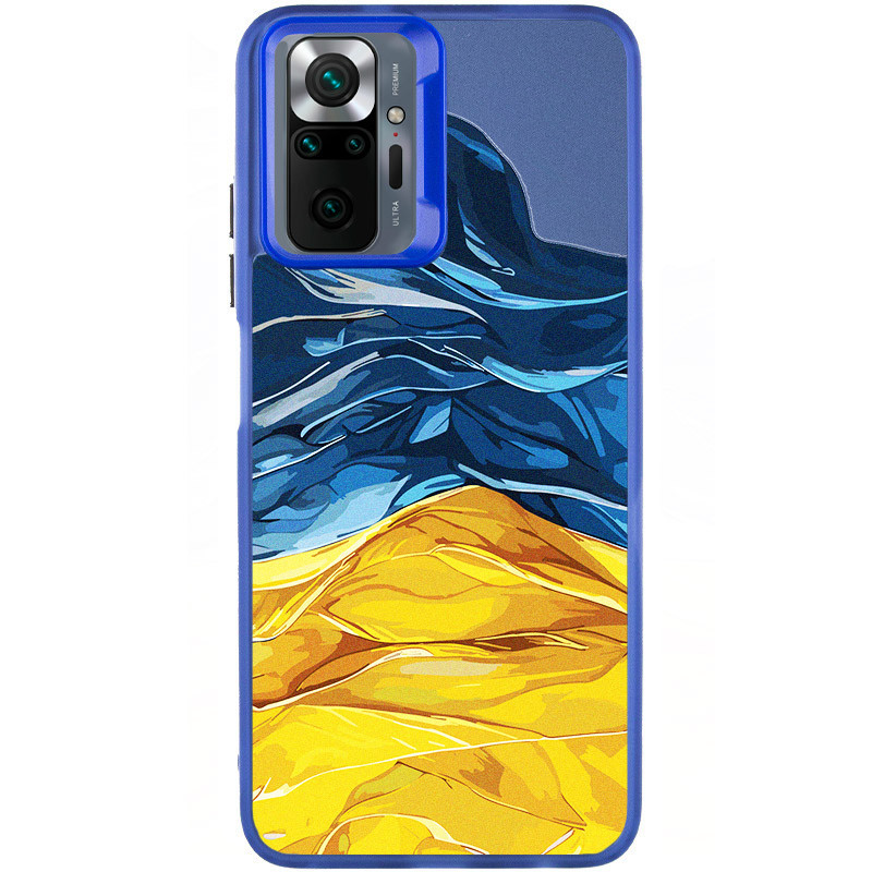 TPU+PC чехол TakiTaki Magic glow для Xiaomi Redmi Note 10 Pro / 10 Pro Max (Flag / Blue)