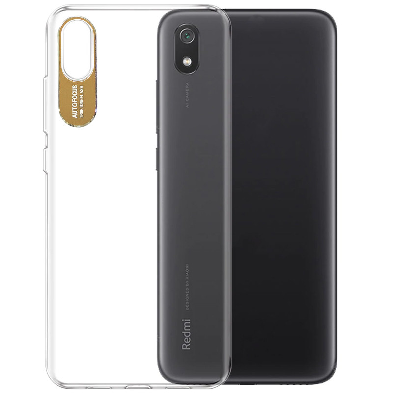 

TPU чохол Epic clear flash на Xiaomi Redmi 7A (Прозорий / Золотий) 767133