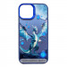 TPU+PC чехол TakiTaki Fantasy magic glow для Apple iPhone 15 Pro Max (6.7") (Ghost Dragon - Blue)