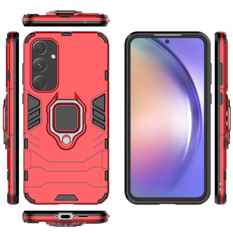 Фото Ударопрочный чехол Transformer Ring for Magnet для Samsung Galaxy A35 (Красный / Dante Red) на vchehle.ua