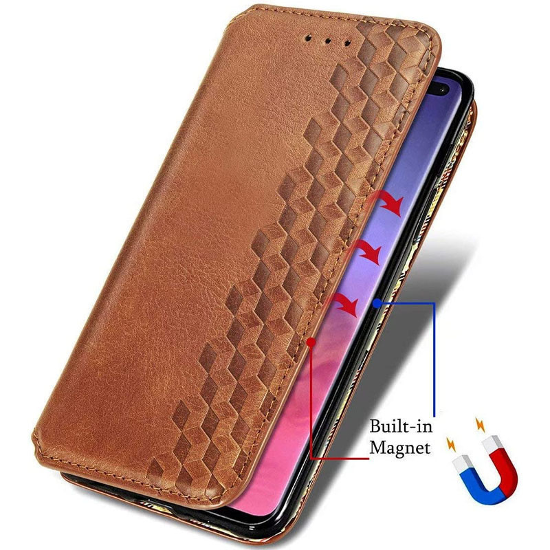 Фото Кожаный чехол книжка GETMAN Cubic (PU) для Samsung Galaxy M53 5G (Коричневый) в магазине vchehle.ua