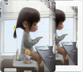 

Чехол Милая девочка с зайчиком для iPad 2/3/4 636374