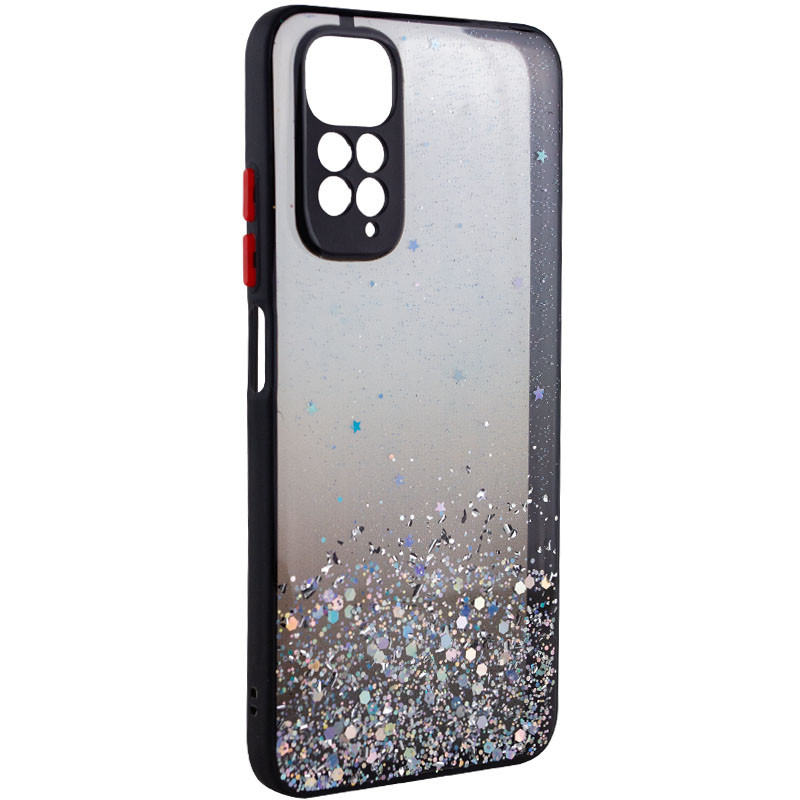 Фото TPU чехол Spangle star с защитой камеры для Xiaomi Redmi Note 11 (Global) / Note 11S (Черный) на vchehle.ua