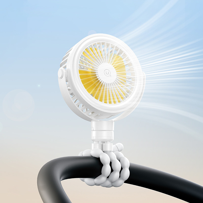 Купити Портативний вентилятор Usams ZB289 Baby Stroller fan 2000mAh (White) на vchehle.ua