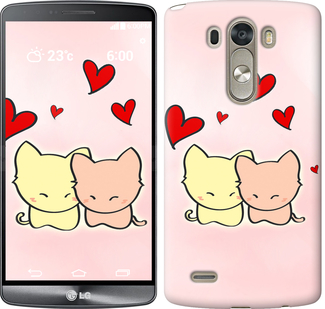 Чохол на LG G3 D855 Любовь. Розовые коти