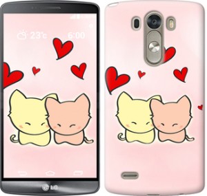 Чехол на LG G3 D855 Любовь. Розовые коты