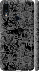 Чехол Чёрно-серый стикер бомбинг для Meizu Note 9