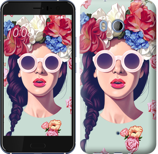

Чохол Дівчина з квітами на HTC U11 689914
