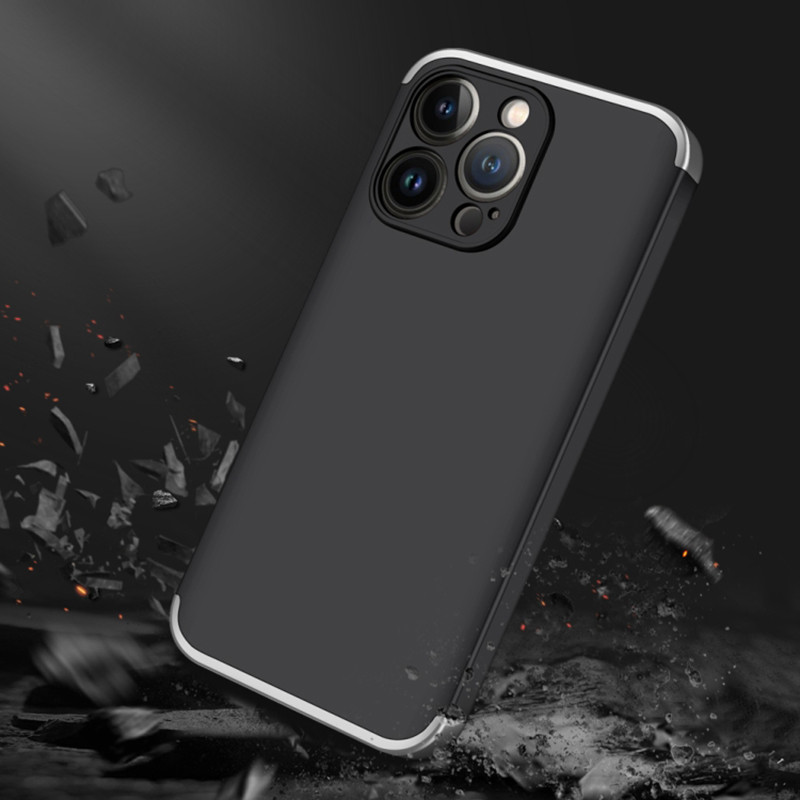 Заказать Пластиковая накладка GKK LikGus 360 градусов (opp) для Apple iPhone 13 Pro (6.1") (Черный / Серебряный) на vchehle.ua