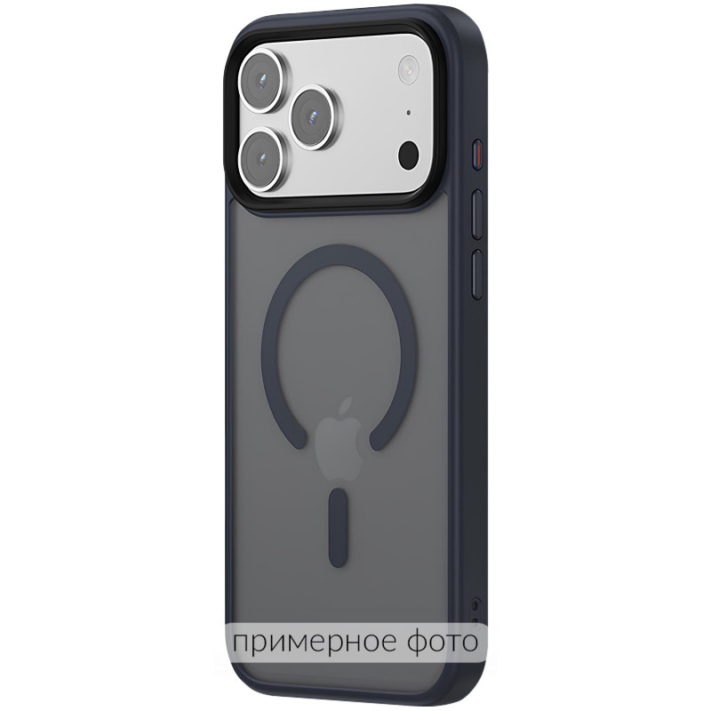 Фото TPU+PC чохол Metal Buttons with Magnetic Safe Colorful на Apple iPhone 17 (6.3") (Синій / Navy Blue) на vchehle.ua