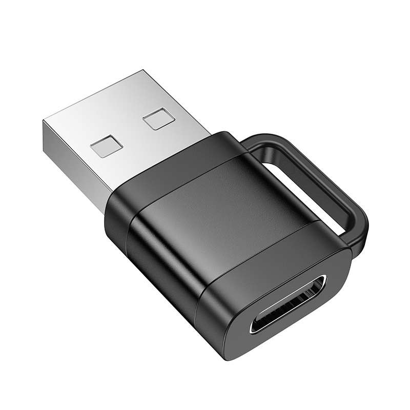 Переходник Hoco UA31D OTG USB male to Type-C female USB2.0 (Black) в магазине vchehle.ua