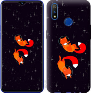 Чехол Лисички в космосе для Realme 3 Pro
