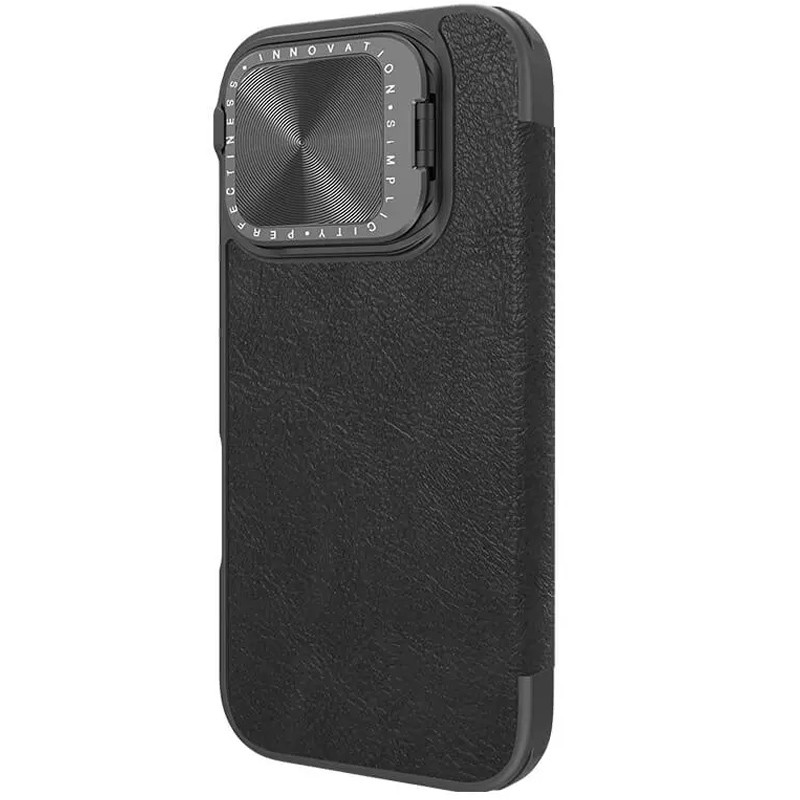 Фото Шкіряний чохол (книжка) Nillkin Qin Prop для Apple iPhone 16 Pro (6.3") (Black) в маназині vchehle.ua