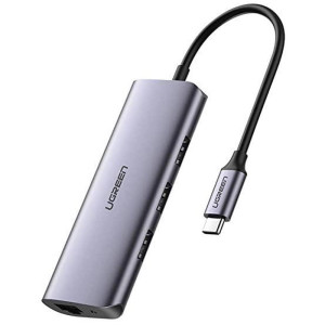 Перехідник HUB UGREEN CM252 USB-C to 3xUSB 3.0+RJ45+USB-C