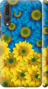 Чехол Жёлто-голубые цветы для Huawei P20 Pro