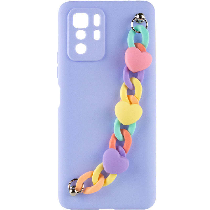 

Чохол Chained Heart з підвісним ланцюжком на Xiaomi Redmi Note 10 Pro 5G (Lilac Blue) 1267086