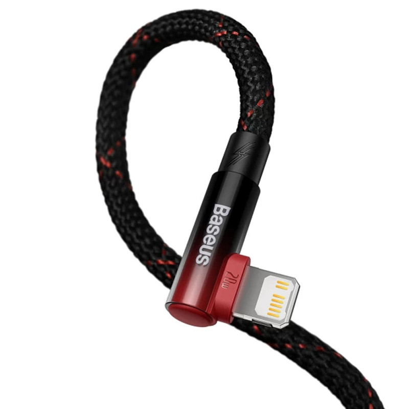 Купити Дата кабель Baseus MVP 2 Elbow-shaped Type-C to Lightning 20W (1m) (CAVP000201) (Black / Red) на vchehle.ua