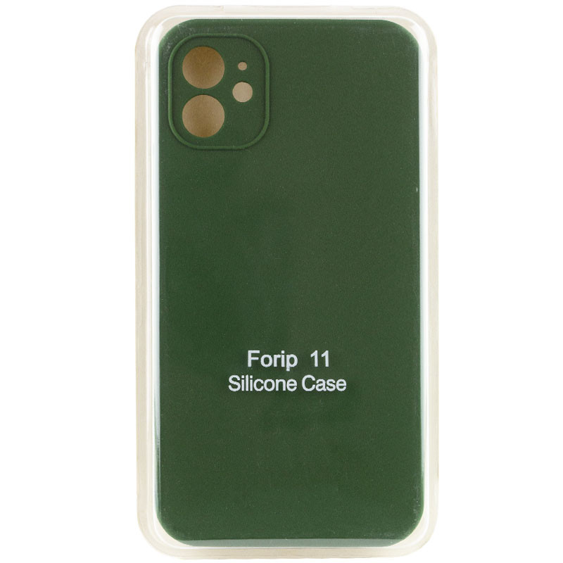 Заказать Уценка Чехол Silicone Case Lakshmi Square Full Camera для Apple iPhone 11 (6.1") (Эстетический дефект / Зеленый / Army green) на vchehle.ua