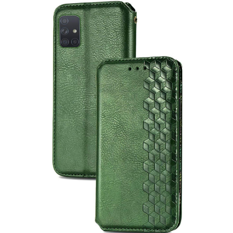 Фото Кожаный чехол-книжка GETMAN Cubic (PU) для Samsung Galaxy A51 (Зеленый) в магазине vchehle.ua