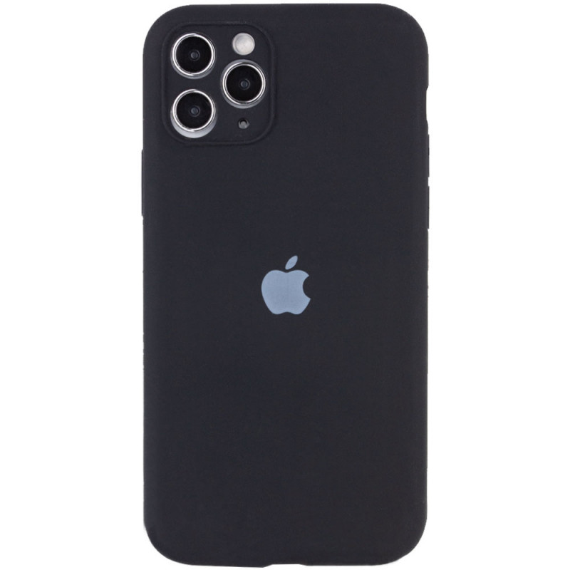 Чохол Silicone Case Full Camera Protective (AA) на Apple iPhone 12 Pro (6.1") (Чорний / Black)