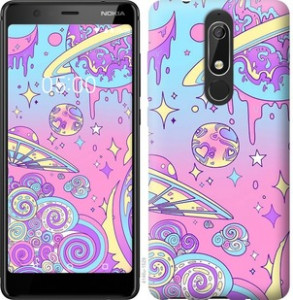 Чехол Розовая галактика для Nokia 5.1