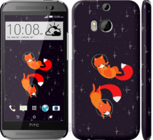 Чехол Лисички в космосе для HTC One M8