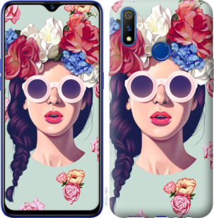 

Чехол Девушка с цветами для Realme 3 Pro 920009