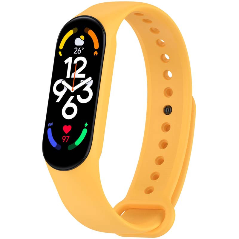 Силиконовый ремешок для Xiaomi Mi Band 7/6/5/4/3 (Оранжевый / Orange Fruit)