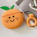 Фото Силиконовый футляр Smile Fruits series для наушников AirPods 1/2 + кольцо (orange) на vchehle.ua