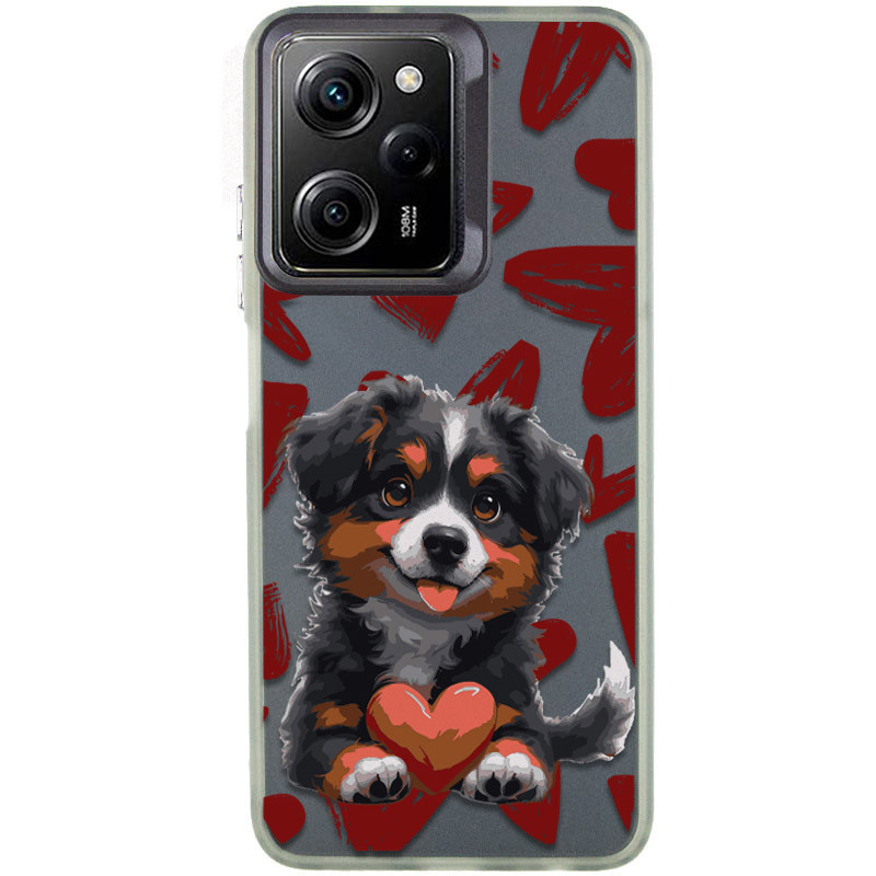 TPU+PC чохол TakiTaki Love magic glow для Xiaomi Poco X5 Pro 5G / Redmi Note 12 Pro 5G (Lovely dog / Black)