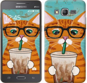 Чохол Зеленоокий кіт в окулярах на Samsung Galaxy Grand Prime G530H