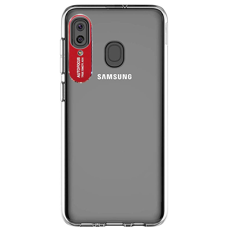 

TPU чохол Epic clear flash для Samsung Galaxy A20 A205F (Прозорий / Червоний) 767116