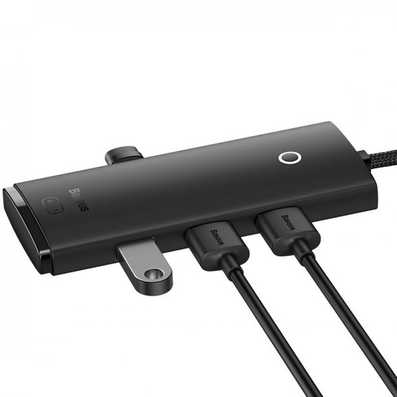 Купить Переходник HUB Baseus Lite Series 4in1 (Type-C to 4xUSB 3.0) 25cm (WKQX03) (Black) на vchehle.ua