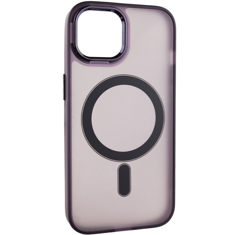 Фото Чохол TPU+PC Lily with Magnetic safe на Apple iPhone 14 (6.1") (Dark Purple) на vchehle.ua