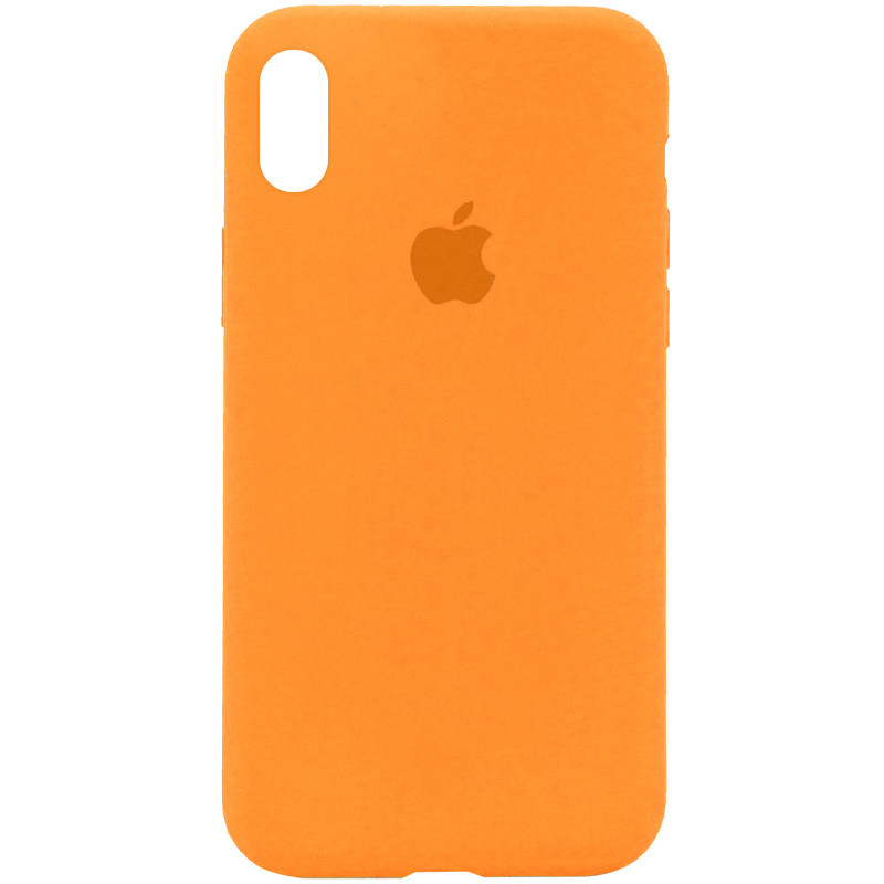 Уценка Чехол Silicone Case Full Protective (AA) для Apple iPhone X / XS (5.8") (Эстетический дефект / Оранжевый / Papaya)