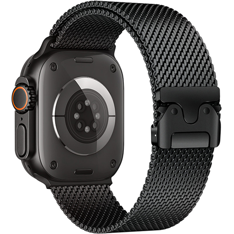 Фото Ремешок Hoco WA33 Original series umbrella buckle Milanese steel strap для Apple watch 44/45/46/49mm (Black) на vchehle.ua