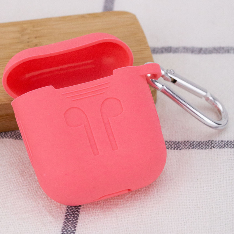 

Силиконовый футляр для наушников Airpods Slim Logo + карабин (Розовый / Hot Pink) 1108157