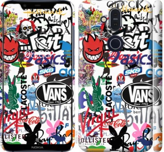

Чехол Many different logos для Nokia 8.1 763055