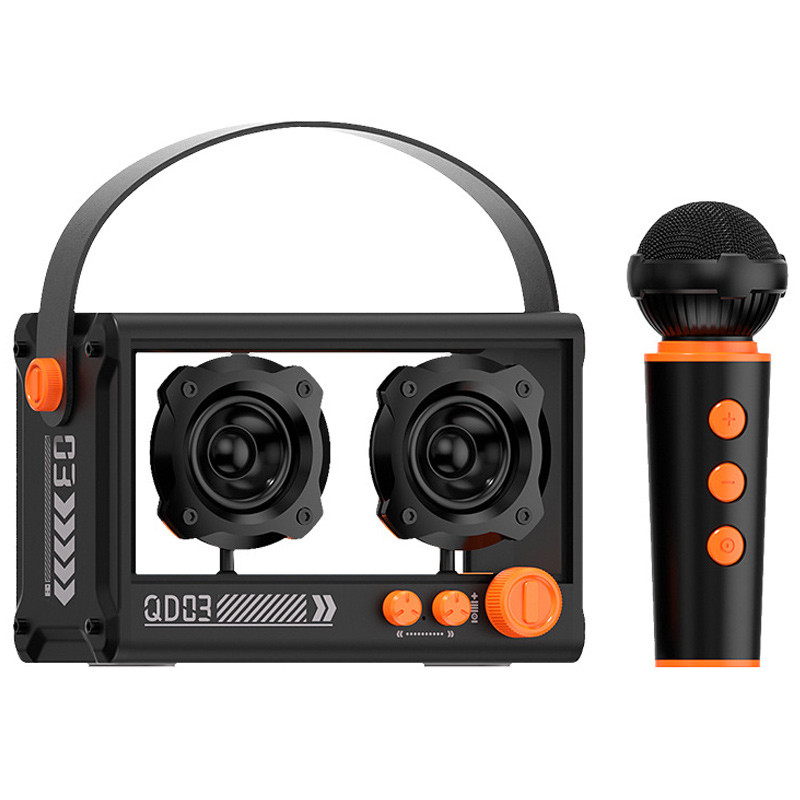 Bluetooth колонка QD03 Transparent з мікрофоном (Black)