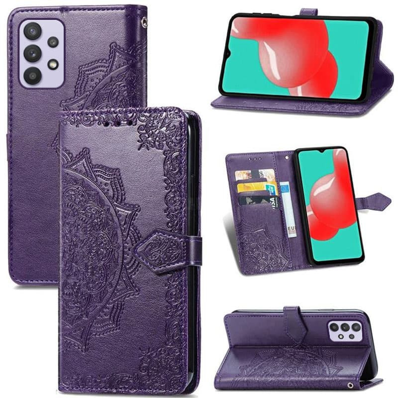 Фото Шкіряний чохол-книжка Art Case з візитницею на Samsung Galaxy A23 4G (Фіолетовий) на vchehle.ua