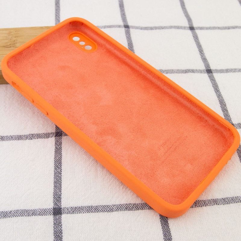 Фото Чохол Silicone Case Square Full Camera Protective (AA) для Apple iPhone X / XS (5.8") (Помаранчевий / Papaya) в маназині vchehle.ua