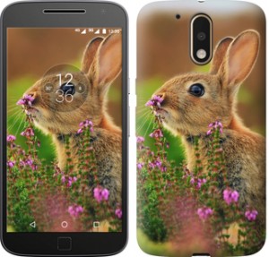 Чохол Кролик і квіти для Motorola Moto G4 / G4 Plus