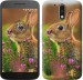 Чехол Кролик и цветы для Motorola MOTO G4
