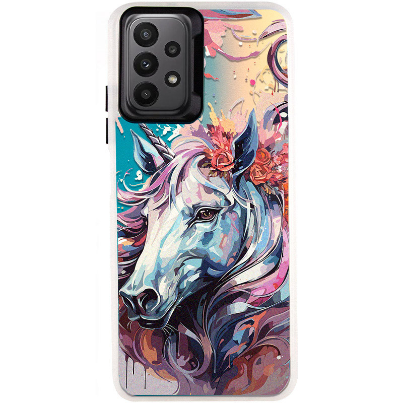 TPU+PC чохол TakiTaki Magic glow на Samsung Galaxy A23 4G (Unicorn / Pink / Purple)