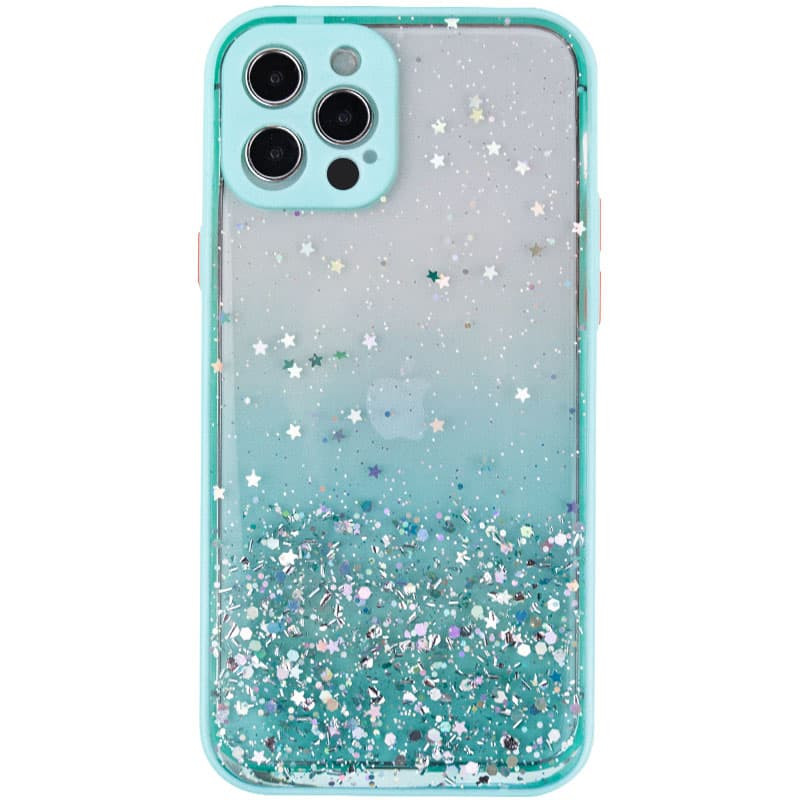 TPU чехол Spangle star с защитой камеры для Apple iPhone 13 Pro (6.1") (Бирюзовый)