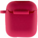 Фото Силиконовый футляр New с карабином для наушников Airpods 1/2 (Красный / Rose Red) в магазине vchehle.ua