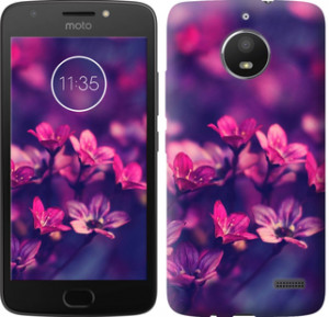 Чехол Пурпурные цветы для Motorola Moto E4